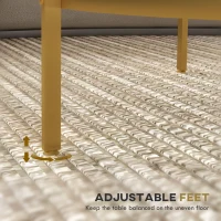 HOMCOM Side Table with Storage, 36" Round End Table, 2-Tier Tempered Glass Coffee Table with Steel Frame for Living Room, Gold(m-6)