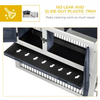 PawHut 2 Level 59" Outdoor Rabbit Hutch with Openable Top, Dark Gray(m-6)