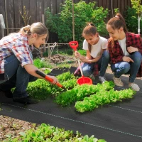 Outsunny 6FT x 300FT Weed Barrier Landscape Fabric, 5oz Heavy Duty Woven Weed Control Fabric for Landscaping(m-2)