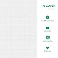 Outsunny 47" x 24" x 24" Portable Mini Tunnel Greenhouse Garden Planting Outdoor Flower Warm House Box with 2 Windows Steel Frame PE Cover, White(m-4)