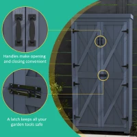 Outsunny Outdoor Storage Cabinet Garden Shed with Waterproof Galvanized Metal Roof and Lockable Door, Gray(m-7)