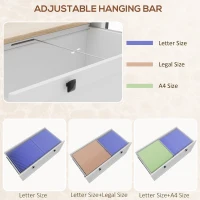 HOMCOM Lateral File Cabinet, 2 Drawer Filing Cabinet with Adjustable Hanging Bar for Letter, A4 and Legal Size, White(m-5)