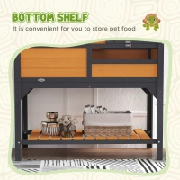 PawHut Tortoise Enclosure Tortoise House w/ Adjustable Lamp Holder, Storage Shelf, Removable Main House, Openable Lid, Yellow(m-7)