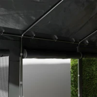 Outsunny 10' x 20' Carport, Heavy Duty Portable Garage, Height Adjustable, with 4 Mesh Windows and 4 Doors, Gray(m-8)
