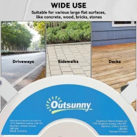 Outsunny 16" Pressure Washer Surface Cleaner with 4 Wheels, Stainless Steel Power Washer Surface Cleaner with 1/4" Quick Connector, 2 Extension Wands, 3600 PSI, Silver(m-8)