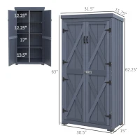 Outsunny Outdoor Storage Cabinet Garden Shed with Waterproof Galvanized Metal Roof and Lockable Door, Gray(m-3)