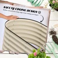 Outsunny 3.4' x 2' x 1.4' Galvanized Raised Garden Bed Kit, Metal Planter Box with Safety Edging, Cream(m-6)