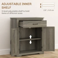 HOMCOM Sideboard Buffet Table with Drawer, Storage Cabinet with Double Doors and Adjustable Shelf, Gray(m-5)