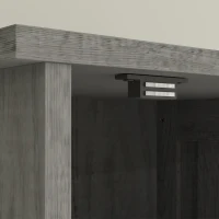 HOMCOM 67" Tall Bathroom Cabinet, Narrow Bathroom Storage Cabinet with Drawer, Barn Doors and Adjustable Shelves, Dark Grey(m-10)