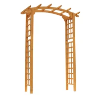 Outsunny 7.5' Fir Wood Round Outdoor Garden Pergola Style Arbor Arch Trellis(m-17)