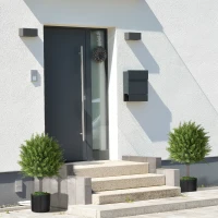 HOMCOM Set of 2 Decorative Artificial Plants, Cedar Topiary Trees in Pots, Fake Plants for Home Indoor outdoor Decor(m-8)