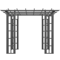 Outsunny 9' x 9' Vinyl Pergola, PVC Outdoor Gazebo Grape Trellis, for Garden, Patio, Backyard, Deck(m-8)