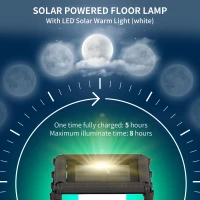 Outsunny Solar Floor Lamp, Outdoor Rattan Garden Lantern Pathway Light & Decorative Driveway Lighting with Auto On/Off LED Lights for Porch, Yard, Lawn, Courtyard, Deck, Gray(m-5)