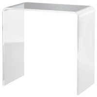 HOMCOM Modern Acrylic End Table, Waterfall Side Table with Rounded Edges and Storage for Small Spaces, 21" x 12" x 21", Clear(m-1)