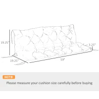 Outsunny 59" x 38" Tufted Bench Cushion for Outdoor Furniture, 3-Seater Replacement for Swing Chair, Patio Sofa/Couch, Dark Blue(m-3)
