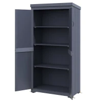 Outsunny Outdoor Storage Cabinet Garden Shed with Waterproof Galvanized Metal Roof and Lockable Door, Gray(m-1)
