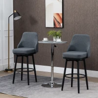 HOMCOM Modern Bar Stools, Set of 2 Swivel Kitchen Chairs, Dark Gray(m-10)