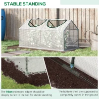 Outsunny 47" x 24" x 24" Portable Mini Tunnel Greenhouse Garden Planting Outdoor Flower Warm House Box with 2 Windows Steel Frame PE Cover, White(m-6)
