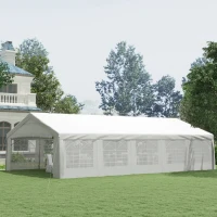 Outsunny Heavy Duty Wedding Canopy 20x32 Outdoor Shelter for Weddings, Parties, BBQ White(m-12)
