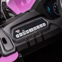 Aosom 12V Kids UTV with Music, Lights, MP3/USB, Suspension System & Remote Control, Pink(m-9)