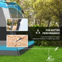 Outsunny 12' x 12' Screen House Room, 8 Person Camping Tent w/ Carry Bag and 4 Mesh Walls for Hiking, Backpacking, and Traveling, Easy Set Up, Sky Blue(m-7)