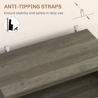 HOMCOM Sideboard Buffet Table with Drawer, Storage Cabinet with Double Doors and Adjustable Shelf, Gray(m-6)