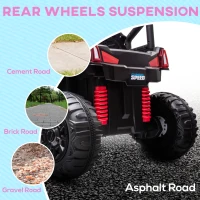 Aosom 12V Kids UTV with Music, Lights, MP3/USB, Suspension System & Remote Control, Pink(m-4)