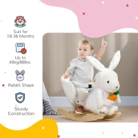 Qaba Baby Rocking Chair, Rabbit Shaped Plush Animal Rocker(m-5)