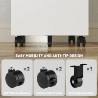 Vinsetto 3 Drawer Filing Cabinet with Lock, Steel Office Storage Cabinet with Hanging Bar for A4, Legal, Letter Files, White(m-7)