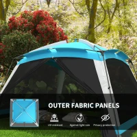Outsunny 12' x 12' Screen House Room, 8 Person Camping Tent w/ Carry Bag and 4 Mesh Walls for Hiking, Backpacking, and Traveling, Easy Set Up, Sky Blue(m-5)