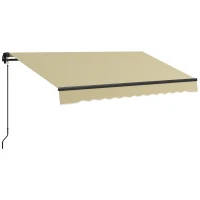 Outsunny 10' x 8' Retractable Awning, 280gsm UV Resistant Sunshade Shelter for Deck, Balcony, Yard, Beige(m-11)