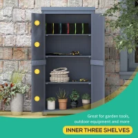 Outsunny Outdoor Storage Cabinet Garden Shed with Waterproof Galvanized Metal Roof and Lockable Door, Gray(m-5)
