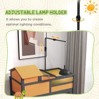PawHut Tortoise Enclosure Tortoise House w/ Adjustable Lamp Holder, Storage Shelf, Removable Main House, Openable Lid, Yellow(m-5)
