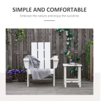 Outsunny Patio Adirondack Chair, Outdoor HDPE Fire Pit Chair, Weather Resistant Outdoor Chair with High-back, Patio Chair for Deck, Garden, Backyard, White(m-4)