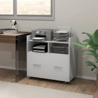 Vinsetto Mobile Filing Cabinet, Rolling File Cabinet with Drawer and Adjustable Hanging Bar for Letter, A4 and Legal Size, White(m-8)
