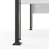 Outsunny 10' x 10' Patio Pergola with Weather-Resistant Steel Frame, Backyard Sun Shade Canopy Cover Shelter for Porch Party, Garden, Grill Gazebo, White(m-9)