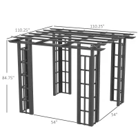Outsunny 9' x 9' Vinyl Pergola, PVC Outdoor Gazebo Grape Trellis, for Garden, Patio, Backyard, Deck(m-3)