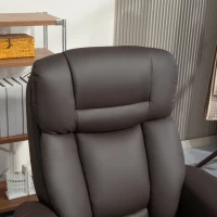 HOMCOM Swivel Recliner with Ottoman, PU Leather Reclining Chair with Footrest, for Living Room, Bedroom, Dark Brown(m-8)