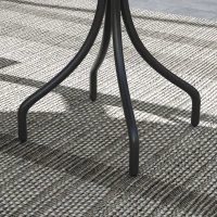 Outsunny 26" Round Patio Table, Outdoor Side Table with Steel Frame and Slat Tabletop for Garden, Backyard, Distressed Gray(m-9)