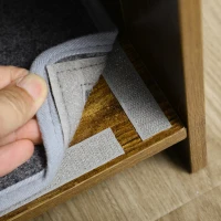 PawHut Cat Litter Box Furniture Hidden, Cat Washroom Storage Bench Odor Control Indoor Cat House Side Table with Scratching Pad, Easy Assembly(m-9)