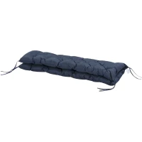 Outsunny 59" x 38" Tufted Bench Cushion for Outdoor Furniture, 3-Seater Replacement for Swing Chair, Patio Sofa/Couch, Dark Blue(m-9)