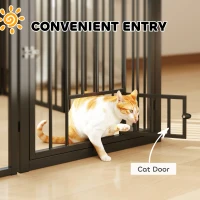 PawHut 8 Panels Dog Playpen, Foldable Portable Pet Playpen with Door, for Small & Medium Dogs, 30"H(m-9)