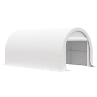 Outsunny 10' x 16' Carport, Heavy Duty Portable Garage Storage Tent with Large Zippered Door, Anti-UV PE Canopy Cover for Car, Truck, Boat, Motorcycle, Bike, Garden Tools, Outdoor Work, White(m-8)