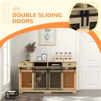 PawHut Modern Dog Kennel Furniture with Removable Divider, Storage, Drawers for 2 Medium Dogs or 1 Large Dog, Oak(m-7)