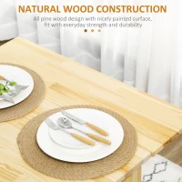 HOMCOM Folding Dining Table with Pine Wood Frame, Drop Leaf Tables for Small Spaces, Foldable Kitchen Table for Dining Room, Natural(m-6)