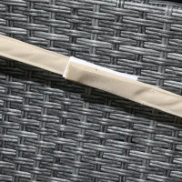 Outsunny Outdoor Recliner Chair with Cushions, Reclining Patio Lounge Chair with Adjustable Footrest, Armrests, Tray Table, Khaki(m-9)