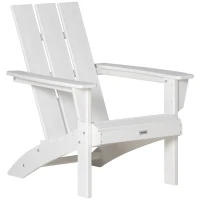 Outsunny Patio Adirondack Chair, Outdoor HDPE Fire Pit Chair, Weather Resistant Outdoor Chair with High-back, Patio Chair for Deck, Garden, Backyard, White(m-1)