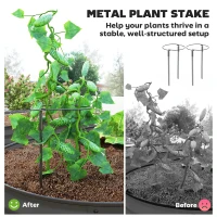 Outsunny 7' x 3' x 1' Raised Garden Bed Set, 2PCS Raised Beds for Gardening with Metal Plant Stakes, Dark Gray(m-5)