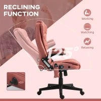 Vinsetto 6 Point Vibrating Massage Office Chair with Heat, Microfiber Massage Desk Chair with Reclining Backrest, Orange-red(m-7)