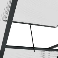 Outsunny Polycarbonate Greenhouse, Heavy Duty Outdoor Aluminum Walk-in Green House Kit Vent Door, 6.2'x4.3'x6.6' Gray(m-9)